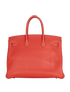 Birkin 35 in Clemence Rouge Casaque, &pound;9,500, Handbags, Red, Leather, Back view